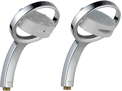 Example image of Mira 360 Four Spray 360M Shower Handset (White & Chrome).