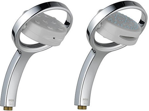 Example image of Mira 360 Four Spray 360M Shower Handset (White & Chrome).