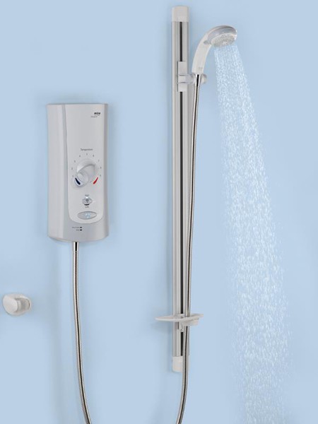 Larger image of Mira Electric Showers Mira Advance ATL 9kW Flex in white & chrome.