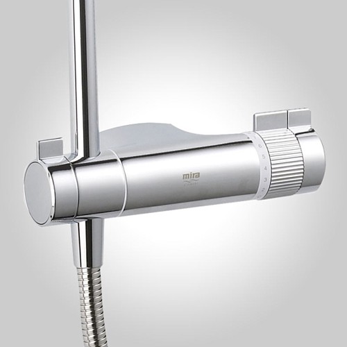 Example image of Mira Agile Exposed Thermostatic Shower Valve With Rigid Riser Kit.