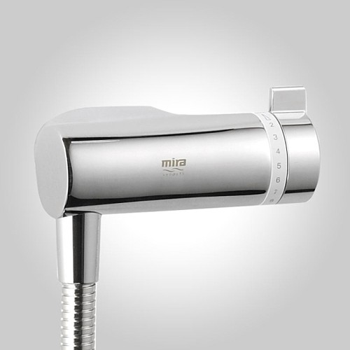 Example image of Mira Agile Eco Exposed Thermostatic Shower Valve With Slide Rail Kit (Chrome).