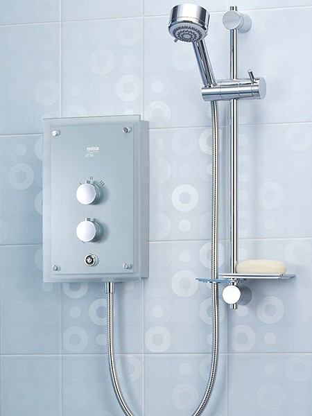 Larger image of Mira Azora 9.8kW Electric Shower. Thermostatic With Frosted Glass Front.