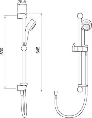 Technical image of Mira Discovery Concealed Thermostatic Shower Valve With Shower Kit (Chrome).