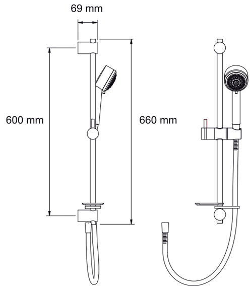 Technical image of Mira Electric Showers Escape Electric Shower (Chrome, 9.0kW).