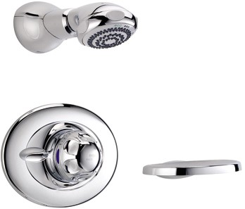 Larger image of Mira Excel Concealed Thermostatic Shower Valve & Fixed Head in Chrome.