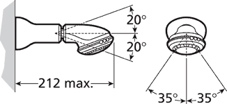 Technical image of Mira Excel Concealed Thermostatic Shower Valve & Fixed Head in Chrome.