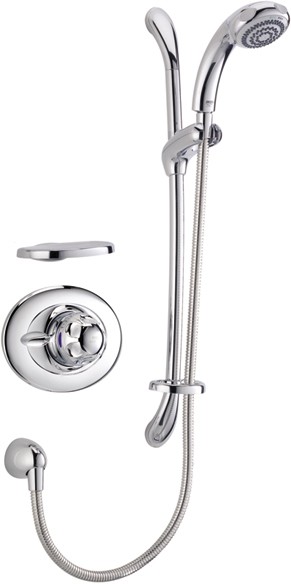 Larger image of Mira Excel Concealed Thermostatic Shower Kit with Slide Rail in Chrome.