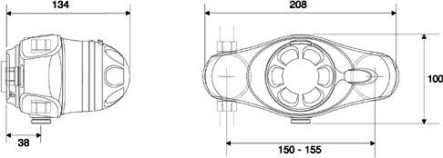 Technical image of Mira Excel Exposed Thermostatic Shower Valve Only.