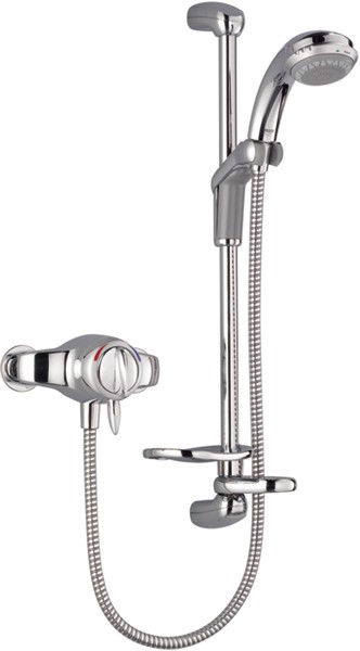 Larger image of Mira Gem88 Exposed Manual Shower Valve With Slide Rail, Handset & Hose.