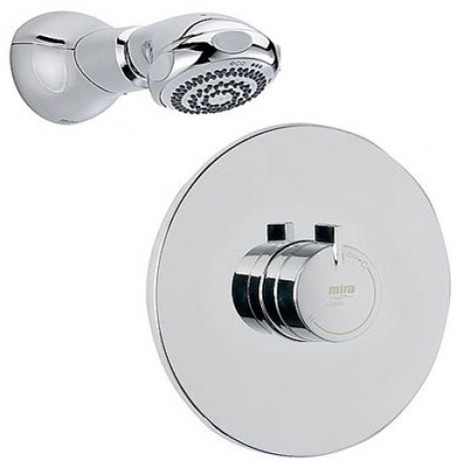 Larger image of Mira Miniduo Concealed Thermostatic Shower Valve With Eco Head (Chrome).
