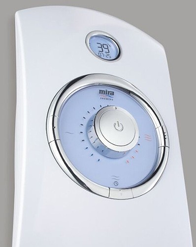 Larger image of Mira Orbis 10.8kW Thermostatic Electric Shower With LCD (White).