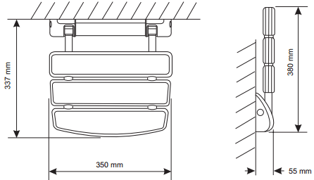 Technical image of Mira Accessories Mira Shower Seat (White & Chrome).