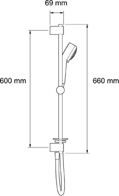 Technical image of Mira Silver Concealed Thermostatic Shower Valve With Shower Kit (Chrome).