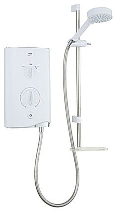 Larger image of Mira Electric Showers Mira Sport 7.5kW in white & chrome.