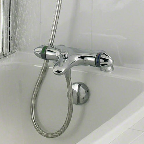 Example image of Mira Verve Thermostatic Bath Shower Mixer Tap (Deck Mounted).