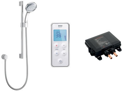 Example image of Mira Vision Rear Fed Digital Shower (Pumped, White & Chrome).
