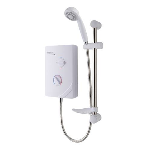 Example image of MX Showers Options Solo QI Electric Shower (8.5 kW, White & Chrome) - Clearance.