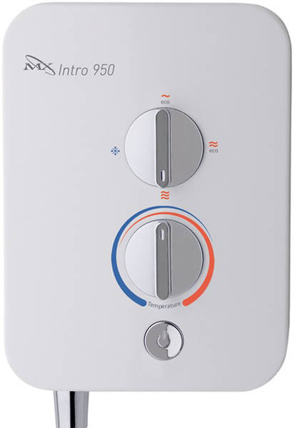 Example image of MX Showers Intro 950 Electric Shower (9.5kW, White & Chrome).