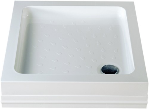Larger image of MX Trays Acrylic Capped Square Shower Tray. Easy Plumb. 760x760x80mm.