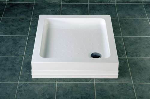 Example image of MX Trays Acrylic Capped Square Shower Tray. Easy Plumb. 760x760x80mm.