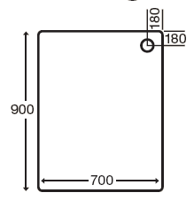 Technical image of MX Trays Stone Resin Rectangular Shower Tray. 900x700x110mm.