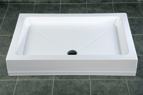 Example image of MX Trays Easy Plumb Stone Resin Rectangular Tray. 900x760x110mm.