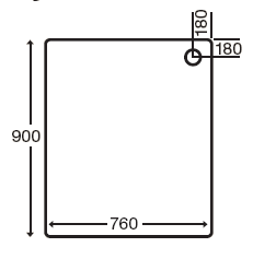 Technical image of MX Trays Acrylic Capped Low Profile Rectangular Tray. 900x760x40mm.