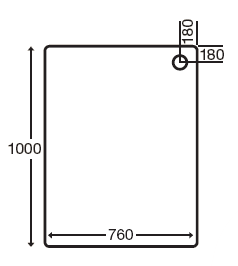 Technical image of MX Trays Stone Resin Rectangular Shower Tray. 1000x760x110mm.