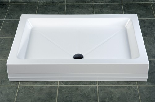 Example image of MX Trays Easy Plumb Stone Resin Rectangular Tray. 1000x760x110mm.