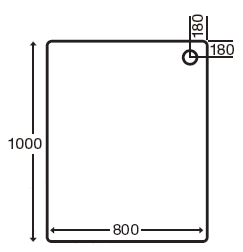 Technical image of MX Trays Easy Plumb Low Profile Rectangular Tray. 1000x800x40mm.