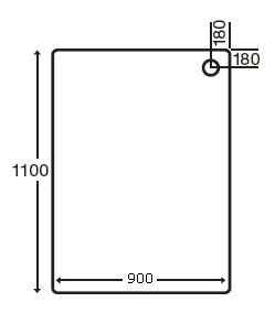 Technical image of MX Trays Easy Plumb Stone Resin Rectangular Tray. 1100x900x110mm.