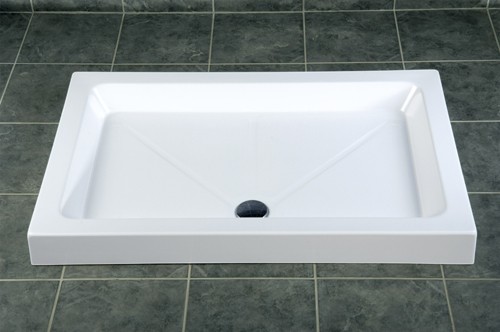 Example image of MX Trays Stone Resin Rectangular Shower Tray. 1200x700x110mm.