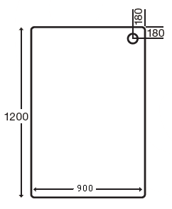 Technical image of MX Trays Stone Resin Rectangular Shower Tray. 1200x900x110mm.