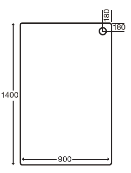 Technical image of MX Trays Easy Plumb Stone Resin Rectangular Tray. 1400x900x110mm.