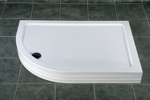 Example image of MX Trays Easy Plumb Low Profile Offset Quad Tray. 900x800 (Left Hand).