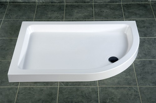 Example image of MX Trays Stone Resin Offset Quad Shower Tray. 1000x800mm (Right Hand).