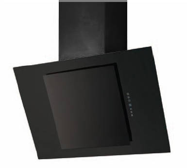 Larger image of Osprey Hoods Cooker Hood With Black Angled Glass (Black, 900mm).