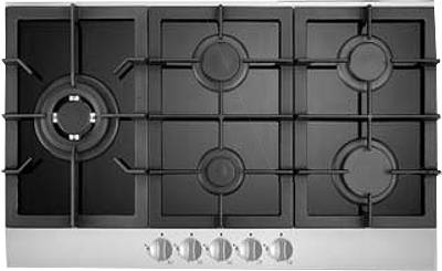 Larger image of Osprey Hobs Gas Hob With 5 x Burners & Black Glass Top (900mm).