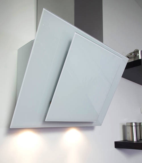 Larger image of Osprey Hoods Cooker Hood With White Angled Glass (S Steel, 600mm).