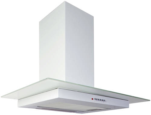 Larger image of Osprey Hoods Cooker Hood With Flat Glass (White, 1000mm).