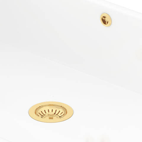 Larger image of Perrin & Rowe Wastes Single Bowl Sink Waste and Overflow Kit (Polished Brass).