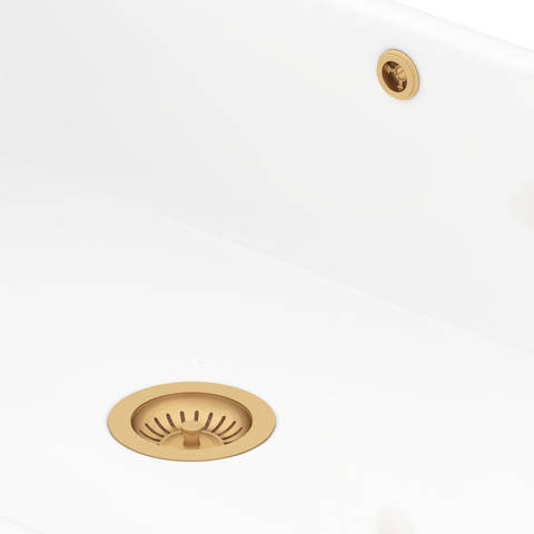 Larger image of Perrin & Rowe Wastes Single Bowl Sink Waste and Overflow Kit (Satin Brass).