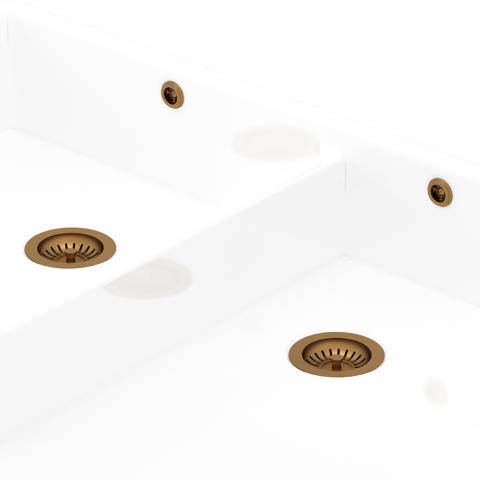 Larger image of Perrin & Rowe Wastes Double Bowl Sink Waste and Overflow Kit (English Bronze).