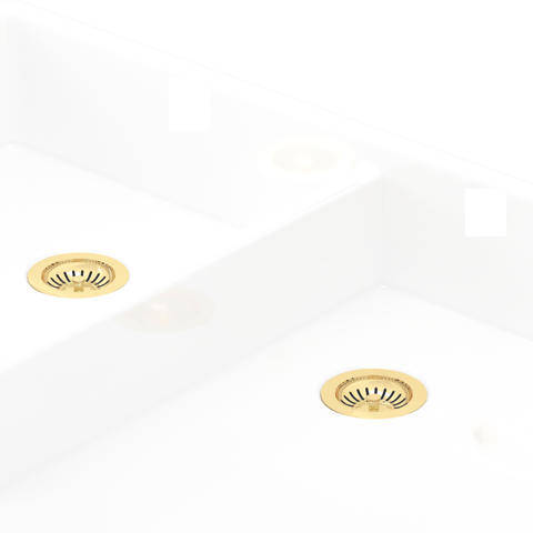 Larger image of Perrin & Rowe Wastes Double Bowl Sink Waste (Polished Brass, No Overflow).