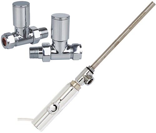 Larger image of Phoenix Radiators Thermostatic Element Pack & Straight Valves  (150w).