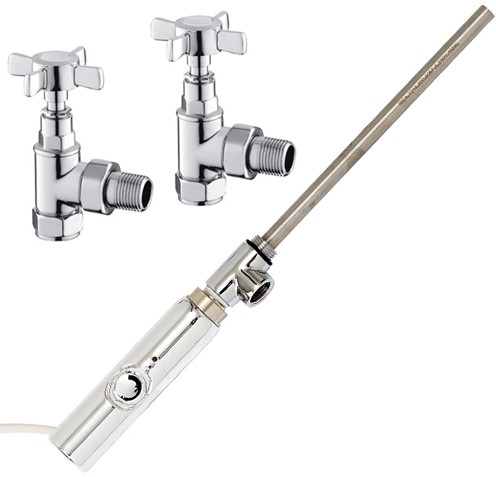 Larger image of Phoenix Radiators Thermostatic Element Pack With Angled Valves  (600w).
