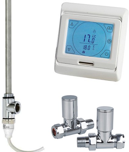 Larger image of Phoenix Radiators Digital Thermostat Pack With Straight Valves (300w).