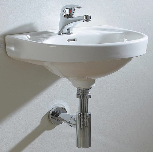 Example image of Hydra Wall Hung Basin (1 Tap Hole). 410x320mm.