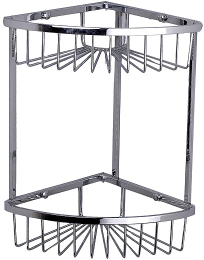 Larger image of Phoenix Accessories Double Corner Shower Basket (Chrome).