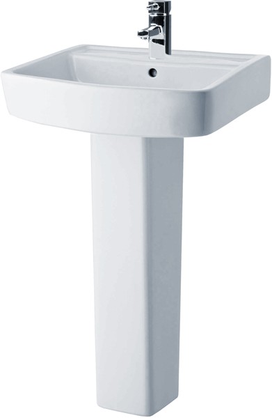 Larger image of Crown Ceramics Bliss 520mm Basin & Pedestal (1 Tap Hole).